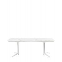 Multiplo XL 237x100 cm  zaoblený  ( r25 ) bílá bílá mramor Kartell