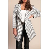 Weicher Cardigan Mit Karo-Print, Grau