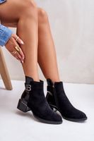 Elegant ankle boots with heels insulated black
