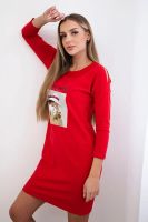 Dress with basket print red