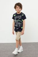 Trendyol Navy Blue Boy Printed Knitted T-Shirt