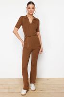 Trendyol Brown Knitwear Top-Bottom Set