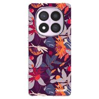 Silikónový prehľadný obal pre Xiaomi Redmi Note 14 Pro 5G - Purple Leaf
