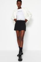 Trendyol Black Waist Detailed Woven Shorts Skirt