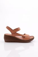 DGN 1002 Women's Ankle Strap Sandals Genuine Leather Tan