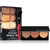 Smashbox Step By Step Contour Kit Púderes highlight és kontúr paletta ecsettel árnyalat Medium/Dark 11.47 g