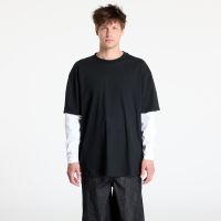 T-shirt Urban Classics Oversized Shaped Double Layer LS Tee Black/ White XL
