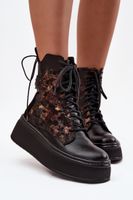 Maciejka bőr bokacsizma emelvényen