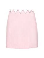 Embellished Striped Cotton Mini Skirt