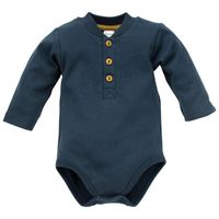 Pinokio Kids's Secret Forest Longsleeve Polo Bodysuit Navy Blue