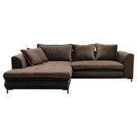Livetastic ROZKLADACIA ROHOVÁ SEDAČKA, textil, hnedá