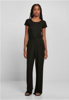 Women's jumpsuit with wide legs in black color