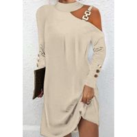 Minikleid Mit Metallic-Detail, Beige