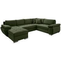 Livetastic SEDACÍ SOUPRAVA, textil, tmavě zelená