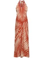 Printed Silk Crepe Long Dress