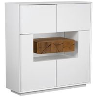 MID.YOU VYSOKÁ KOMODA, dub, biela, farba duba, 120/125/40 cm