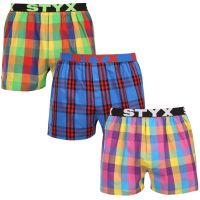3PACK pánské trenky Styx sportovní guma vícebarevné (3B010205) XL