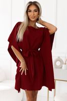 287-34 SOFIA Women's dress butterfly with waist tie - BORDÓ