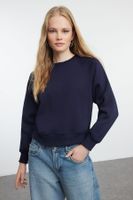 Trendyol Navy Blue Rib Detailed Crew Neck Regular/Normal Fit Knitted Sweatshirt