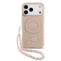 GUESS IML FLOWER STRAP Zaščitni ovitek Apple iPhone 17 Pro Max ROSE GOLD