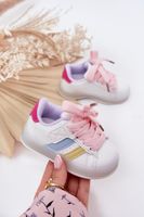 Boto Sportcipők Gyerekeknek Sneakers Világító Talppal Fehér-Rózsaszín Arielle