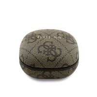 Bezdrátová sluchátka Guess PU 4G Script Logo ENC TWS, hnědá