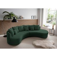 Livetastic SEDACÍ SOUPRAVA, textil, tmavě zelená