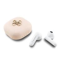 Bezdrátová sluchátka Guess 4G Metal Logo TWS, růžová