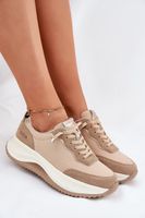 BIG STAR SHOES Zamszowe Sneakersy Damskie Na Platformie Big Star
