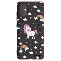 Silikónový čierny obal pre Samsung Galaxy A51 A515F - Unicorn hviezdne nebo