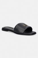 Tommy Hilfiger šľapky dámske kožené TH LOGO HARDWARE LEATHER MULE