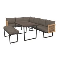 Beldano TERASOVÁ SEDACIA SÚPRAVA 4-dielne, kov, plast, sklo, textil