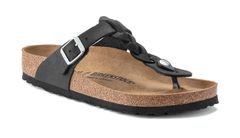 Birkenstock Gizeh Oiled Leather Black Regular Fit