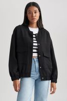 DEFACTO Water Repellent College Collar Snap Pocket Basic Plain Bomber Jacket