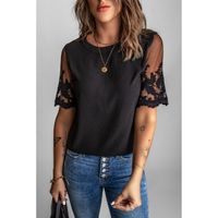 Damen T-Shirt Mit Transparenten Ärmeln  Jurana, Schwarz