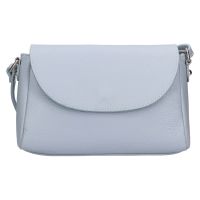 Női bőr crossbody kézitáska Italia Mirabel - világoskék