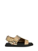 Check Leather Buckled Sandals