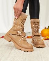 Resti Women's lacquered boots in light brown Setogy