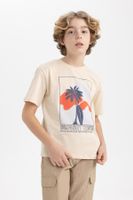 DEFACTO Boys' Crew Neck Printed Short Sleeve T-Shirt