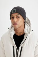 DEFACTO Men's Silicone Labeled Beanie