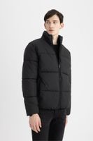 DEFACTO Puffer Jacket Water Repellent Slim Fit Slim Cut Stand Collar Zippered Pocket Lined