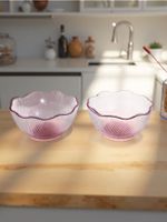 Sinsay - Ozdobne salaterki z ryflowaniem 2 pack - różowy