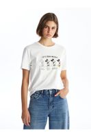 LC Waikiki LCW Crew Neck Mickey Mouse Printed Short Sleeve Women's T-Shirt