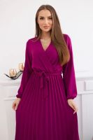 Kesi Włoski Dress tied with a pleated hem plum