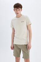 DEFACTO Slim Fit Crew Neck Printed Short Sleeve T-Shirt