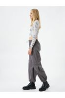 Koton Parachute Trousers with Elastic Waist, Pocket Detail, Stopper