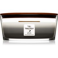 Woodwick Trilogy Warm Woods ароматна свещ с дървен фитил (hearthwick) 453.6 гр.