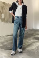 Trendyol Blue Troc Detailed High Waist Wide Leg Jeans