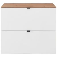 Voleo VÝKLOPNÁ SKRINKA NA TOPÁNKY, dub artisan, biela, 100/84/37 cm