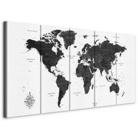 artgeist OBRAZ NA PLÁTNE, text, mapa sveta, 200/80/1,2 cm